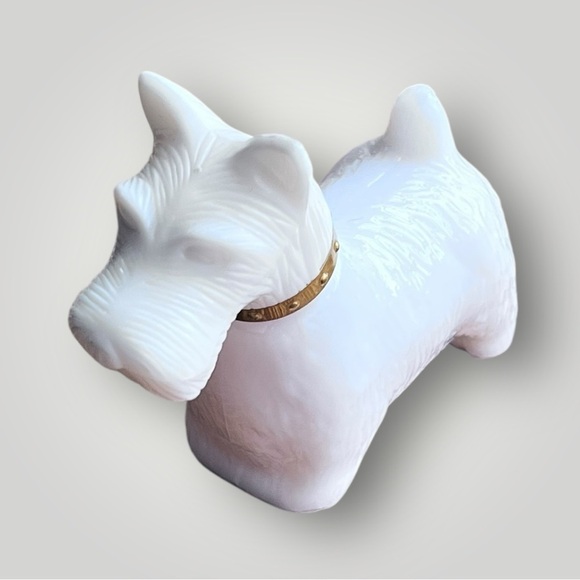 Vintage Avon White Scottie Dog Figurine with Gold Collar Perfume Bottle - Picture 10 of 13